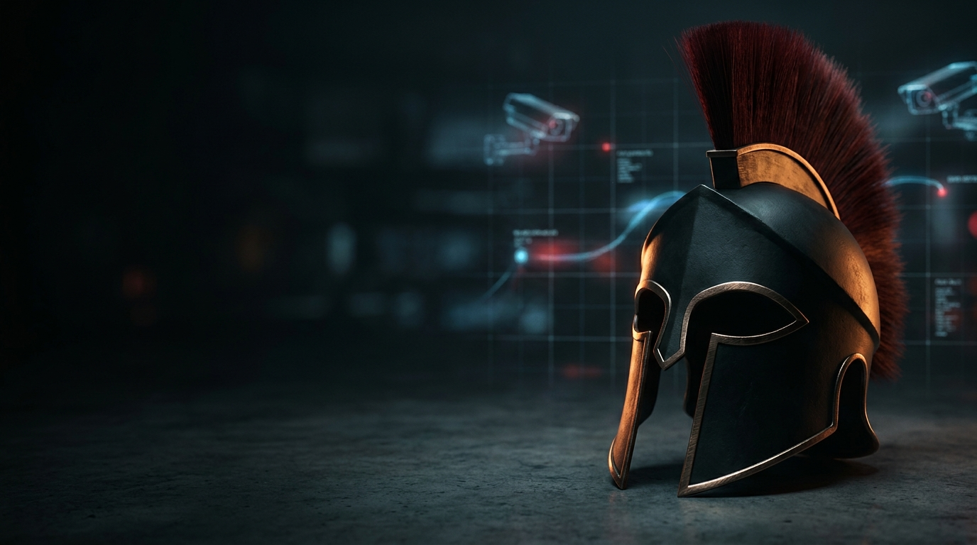 Spartan helmet with modern surveillance systems